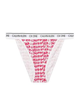 Braga Calvin Klein Logo Imprimé Femme Rouge et Blanc