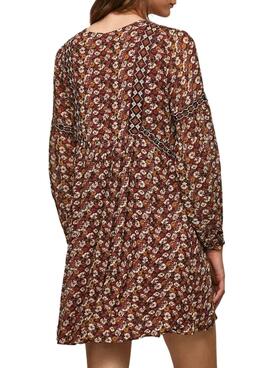 Robe Pepe Jeans Liber Printed Femme Brun