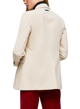Blazer Pepe Jeans Ariel Velours Côtelé pour Femme Beige