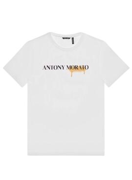T-Shirt Antony Morato Logo pour Homme Blanc