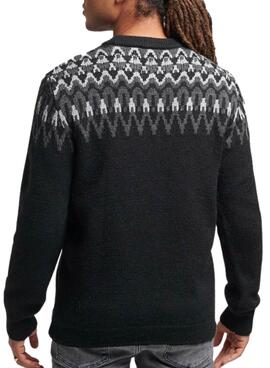 Pull Superdry Knitted Col rond Homme Noire