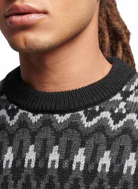 Pull Superdry Knitted Col rond Homme Noire