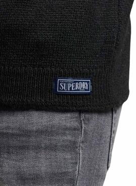 Pull Superdry Knitted Col rond Homme Noire