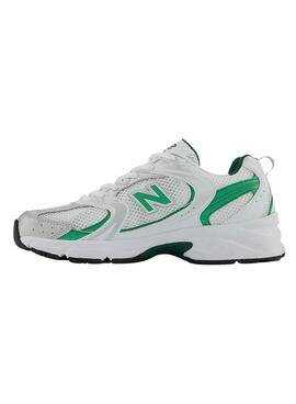 Baskets New Balance 530 Blanc et Vert Homme