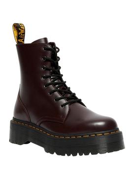 Bootss Dr Martens Jadon Smooth Burgundy pour Femme