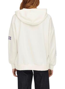 Sweat Only Fleur surdimensionnée pour Femme Blanc