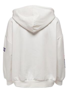 Sweat Only Fleur surdimensionnée pour Femme Blanc