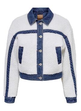 Veste Only Peluche Anna Mix pour Femme Blanc