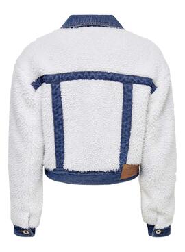 Veste Only Peluche Anna Mix pour Femme Blanc