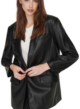 Blazer Only Lana Similicuir pour Femme Noire
