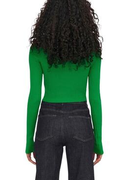 Pull Only Liza Peek a Boo pour Femme Vert