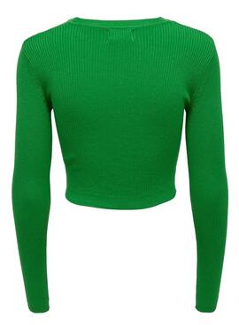Pull Only Liza Peek a Boo pour Femme Vert