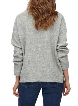 Pull Vila Vicilia Col roulé pour Femme Gris