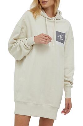 Sweat Calvin Klein Robe pour Femme Beige