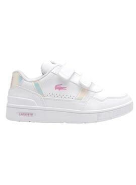 Baskets Lacoste T-Clip Court pour Fille Blanc