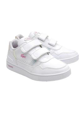 Baskets Lacoste T-Clip Court pour Fille Blanc
