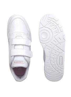 Baskets Lacoste T-Clip Court pour Fille Blanc
