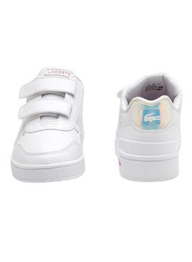 Baskets Lacoste T-Clip Court pour Fille Blanc
