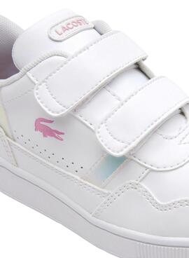 Baskets Lacoste T-Clip Court pour Fille Blanc