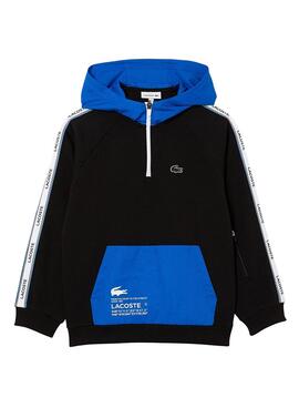 Sweat Lacoste Poche Kangourou pour Garçon Noire