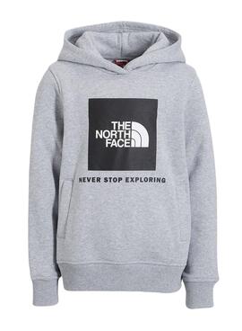 Sweat The North Face Box Logo Garçon et Fille Gris