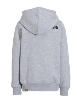 Sweat The North Face Box Logo Garçon et Fille Gris