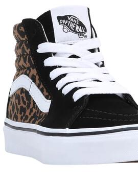Baskets Vans Sk8 Hi Léopard pour Fille Noire