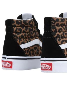 Baskets Vans Sk8 Hi Léopard pour Fille Noire