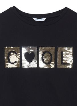 T-Shirt Mayoral Mensaje Cool pour Fille Noire