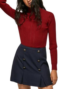 Pull Pepe Jeans Col haut Bella Femme Rouge