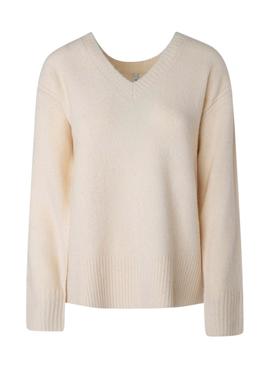 Pull Pepe Jeans Pico Becca pour Femme Beige