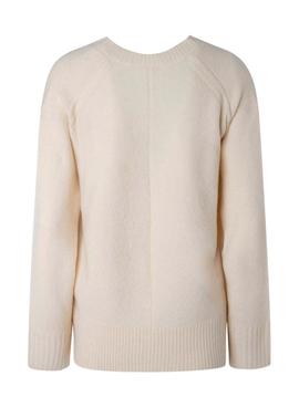 Pull Pepe Jeans Pico Becca pour Femme Beige