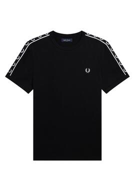 T-Shirt Fred Perry Taped Ringer pour Homme Noire