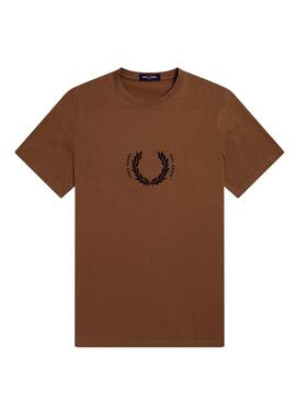 T-Shirt Logo Fred Perry Laurier pour Homme Brun