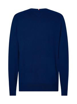 Pull Tommy Hilfiger Basic pour Homme Bleu Marine