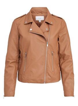 Veste Vila Cara Biker Marron pour Femme