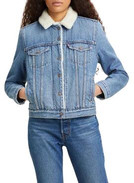 Veste Levis Original Trucker pour Femme Bleu