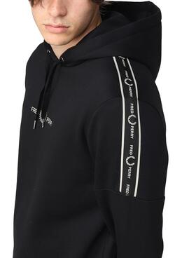 Sweat Fred Perry Bande Logo pour Homme Noire