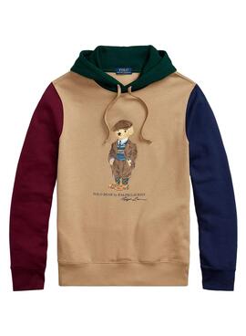 Sweat Polo Ralph Lauren Colorblock Homme Camel