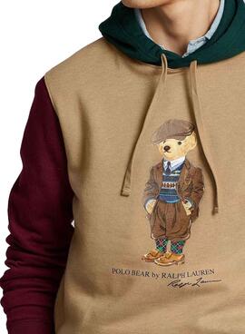 Sweat Polo Ralph Lauren Colorblock Homme Camel