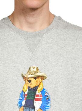 Sweat Polo Ralph Lauren Bear pour Homme Gris