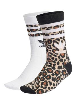 Set 2 Chaussettes Adidas Léopard pour Femme