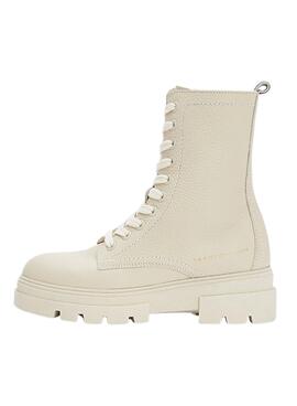 Boots Tommy Hilfiger Monochromatic pour Femme Beige