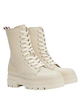 Boots Tommy Hilfiger Monochromatic pour Femme Beige