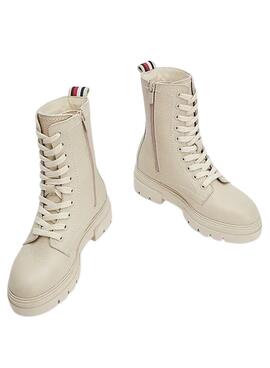 Boots Tommy Hilfiger Monochromatic pour Femme Beige