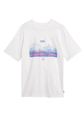 T-Shirt Levis Imprimer Relaxed Homme Blanc