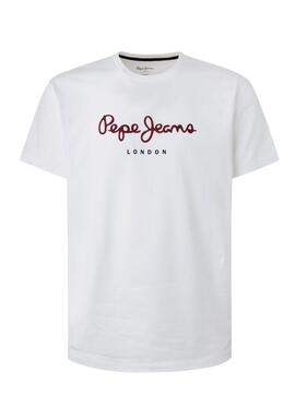T-Shirt Pepe Jeans Eggo Blanc pour Homme
