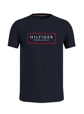 T-Shirt Tommy Hilfiger Box Outline Homme Bleu marine