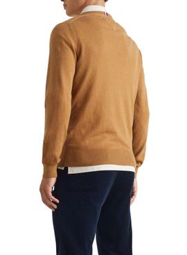 Pull Tommy Hilfiger Basic pour Homme Camel