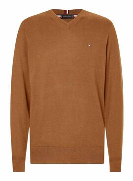 Pull Tommy Hilfiger Basic pour Homme Camel